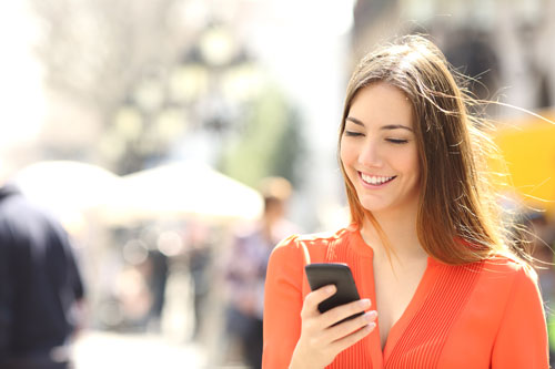 Woman with smartphone